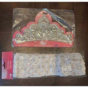 NIB Little Adventures Princess Dressup Costume Accessories Crown & Gloves Bundle